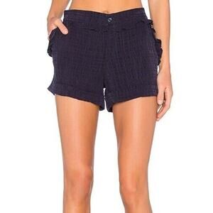 Dream Women's Dakota Ruffle Short Shorts Blue Size 1 / S Waist 28" Ruffle Detail